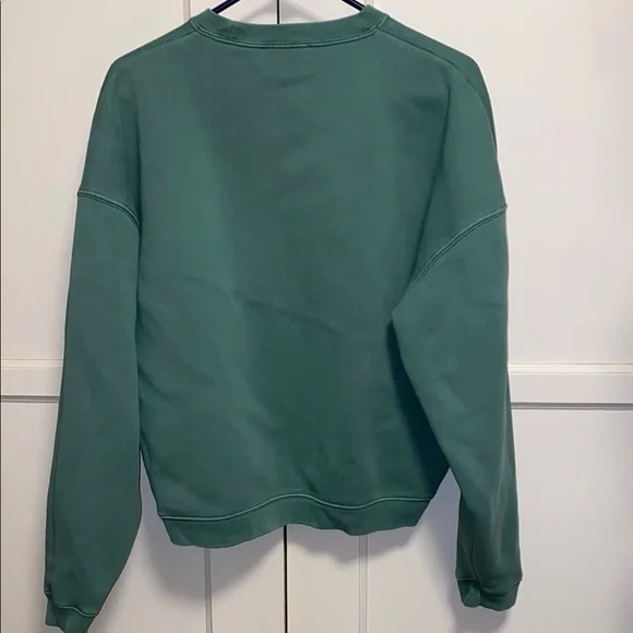 Zara Small Green Crewneck Sweater with Oversized Fit - Picture 3 of 14